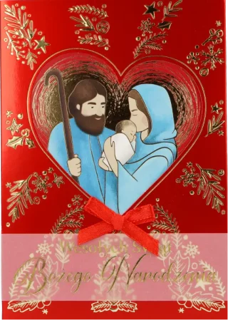 Kartka z świętą rodziną na Boże Narodzenie