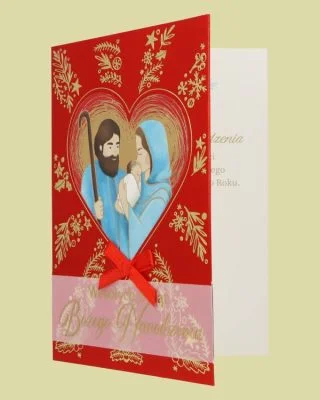 Kartka z świętą rodziną na Boże Narodzenie