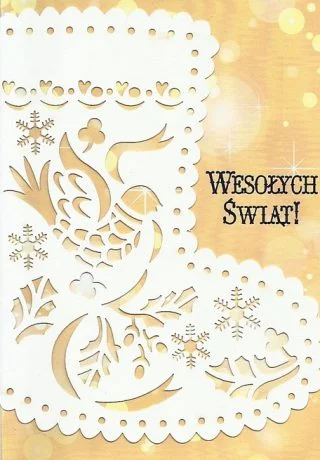 Kartka na Boże Narodzenie, pocztówka świąteczna, zawiera życzenia na święta