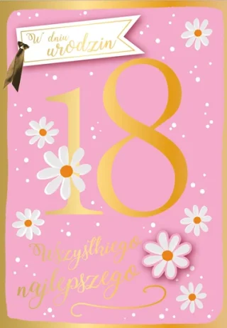Kartka dla dziewczyny z okazji 18 urodzin