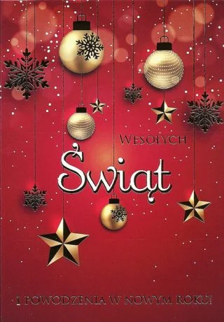 Kartka na Boże Narodzenie z motywem śiątecznym