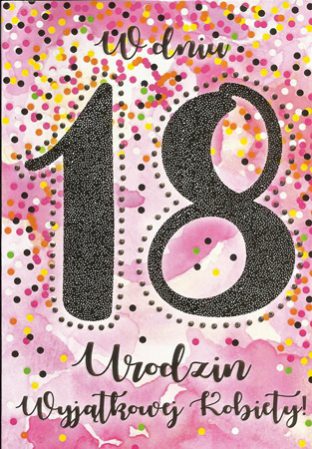 kartka pocztowa z okazji 18-tych urodzin