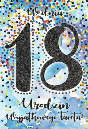 Kartka z okazji 18-tych urodzin